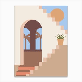 Stairway To Heaven. Boho travel art. Egypt poster — boho travel poster Canvas Print