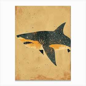 Mustard Shark Children S Storybook Style Canvas Print