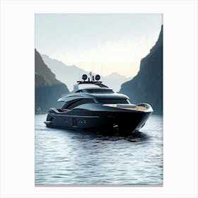 Motor Yacht In The Water Canvas Print