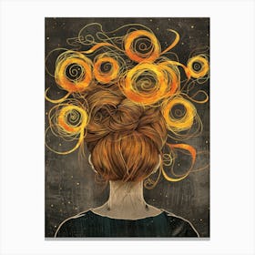 Woman and Thoughts Canvas Print