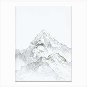 Gasherbrum Pakistan China Line Drawing 6 Canvas Print