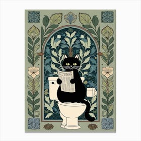 Cat On Toilet 1 Canvas Print