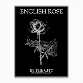 English Rose In The City Line Drawing 2 Poster Inverted Canvas Print