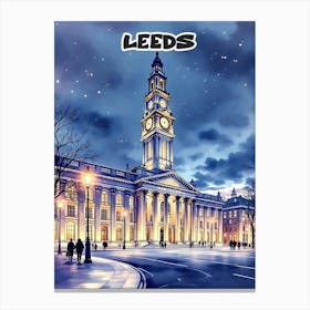 Leeds Travel Retro Vintage V 03 Canvas Print