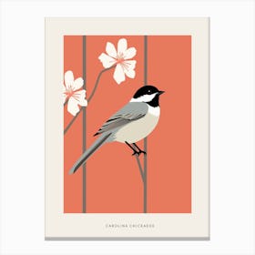 Minimalist Carolina Chickadee 3 Bird Poster Canvas Print