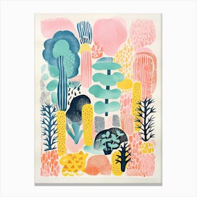 New York Botanical Gardens Abstract Riso Style 2 Canvas Print