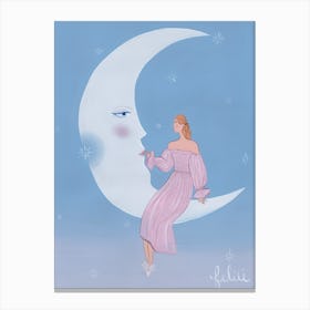 Dreamer & Moon Canvas Print