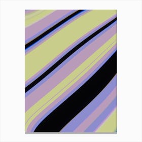 Purple Pastel Yellow Stripe Pattern Canvas Print