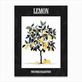 Lemon Tree Pixel Illustration 4 Poster Canvas Print