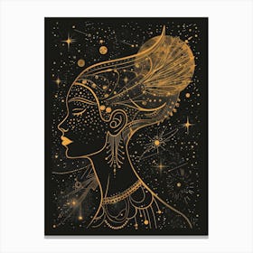 Gold Starry Night Canvas Print