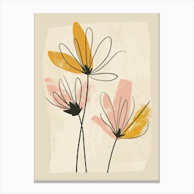 Podgorica Flower Market Boho Minimalist Style Canvas Print