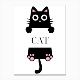 Cat Holding A Sign Canvas Print