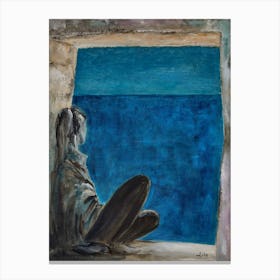 Living Room Wall Art, Feeling Blue Canvas Print