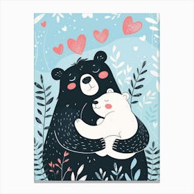 Black Bear And Cub 1 Canvas Print