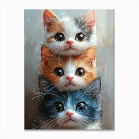 Cute Cats Stacked Together 17 Canvas Print