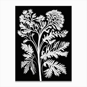 Parsley Leaf Linocut 1 Canvas Print