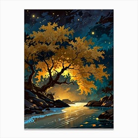 Night In The Forest 3 Canvas Print