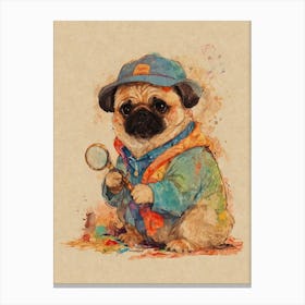 Pug Detective Canvas Print