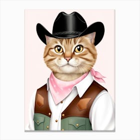 Cowboy Cat Canvas Print