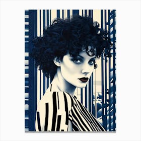 Woman With Curly Hair Canvas Print