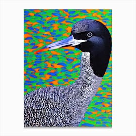 Common Loon Yayoi Kusama Style Illustration Bird Canvas Print