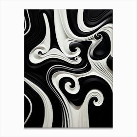 Oscillation Abstract Black And White 6 Canvas Print