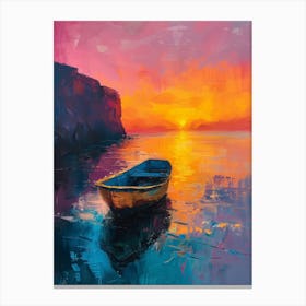 Sunset Boat 2 Canvas Print