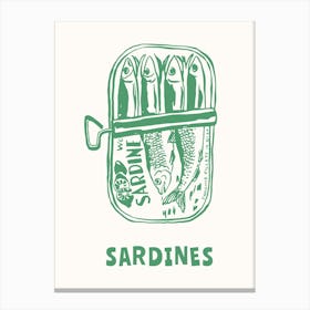 Green Sardines Print Canvas Print