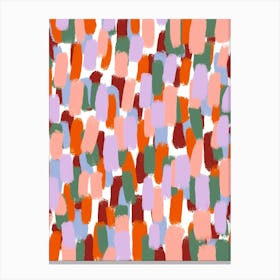 Abstract Paint Brush Strokes Multi Colour Canvas Print