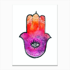 Hamsa Hand , Boho Decor Canvas Print