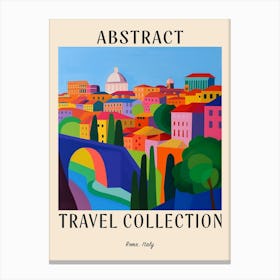 Abstract Travel Collection Poster Rome Italy 3 Canvas Print