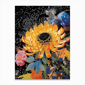 Surreal Florals Asters 4 Flower Painting Canvas Print