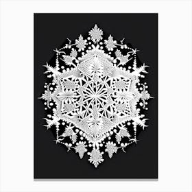 Diamond Dust, Snowflakes, William Morris Inspired 1 Canvas Print