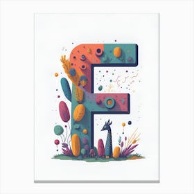 Colorful Letter F Illustration 8 Canvas Print