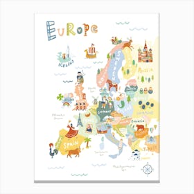 Europe Map Canvas Print