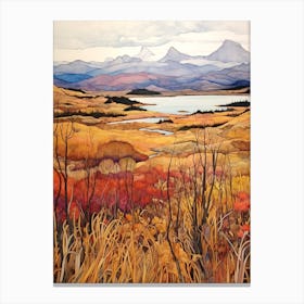 Autumn National Park Painting Tierra Del Fuego National Park Argentina Canvas Print