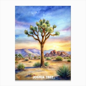 Joshua Tree National Park watercolor painting Canvas Print