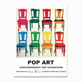 Poster Chairs Pop Art 5 Canvas Print
