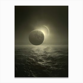 Moon In The Ocean Canvas Print