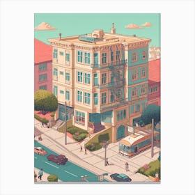 San Francisco California United States Travel Illustration 4 Canvas Print