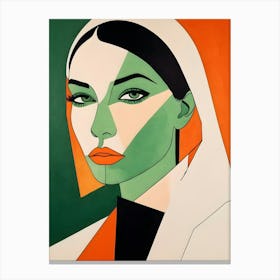 Geometric Woman Portrait Pop Art (83) Canvas Print