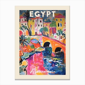 Alexandria Egypt 3 Fauvist Painting  Travel Poster Canvas Print