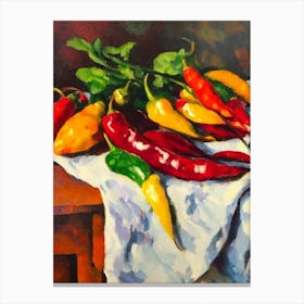 Chili Pepper 2 Cezanne Style vegetable Canvas Print