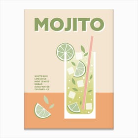 Mojito Cocktail Colourful Bar Wall Canvas Print