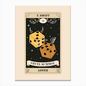 Taylor Swift Cruel Summer Tarot Card Canvas Print