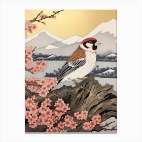 Bird Illustration House Sparrow 4 Canvas Print