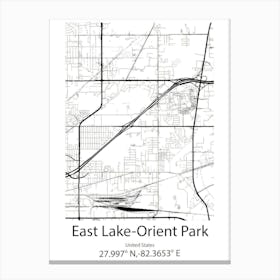 East Lake Orient Park,United States Minimalist Map Canvas Print