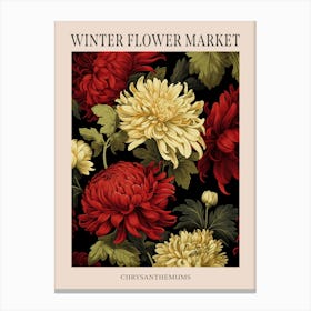 Chrysanthemums 2 Winter Flower Market Poster Canvas Print