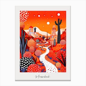 Poster Of Marrakech, Illustration In The Style Of Pop Art 4 Canvas Print