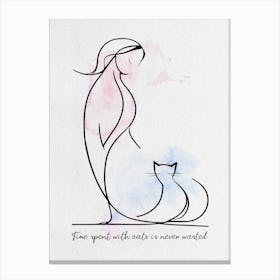 Cat Lover and Her Cat Canvas Print